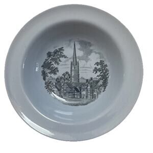 JG Meakin Romantic England Herefordshire Weobley Snack Dish Blue On Blue MCM
